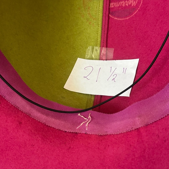 BREATHTAKING 1950s' FUCHSIA/OLIVE GREEN WIDE BRIM HAT - Picture 12 of 14